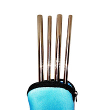 Load image into Gallery viewer, Stainless Steel Straws 5pc - Waitomo Glowworm Cave / Light Blue