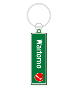 Road sign Key rings - Waitomo – Waitomo Glowworm Cave Online Gift Shop