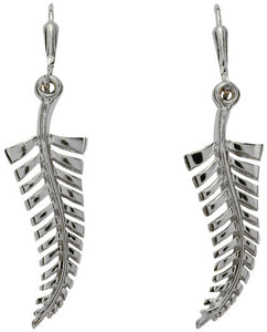 PE137 Palladium Silver Fern Earrings