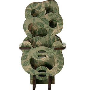 Tiki green fern wooden model