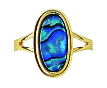 GP915 Gold Paua Small Oval Ring