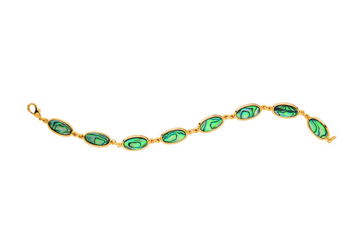 GP959 Gold Paua 8 Ovals Bracelet