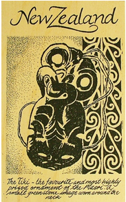 On1/5 Tiki Wooden Postcard