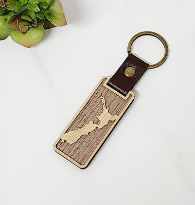 Bamboo Keyring: NZ Map (krnz)