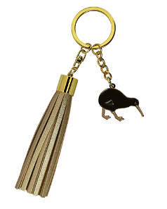 KEY RING Tassel Kiwi Gold