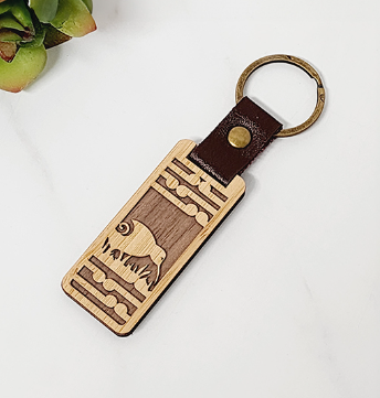 Bamboo Keyring:Kiwi + Koru (krkwkr)