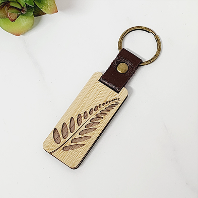 Bamboo Keyring: Solid Fern (krsfn)