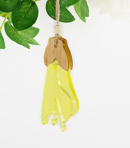 Ornament: Kowhai Flower Bamboo - onmkf