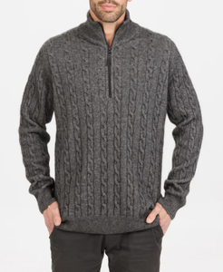 NE427 Cable Half Zip Sweater
