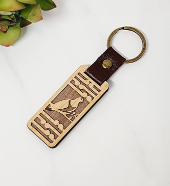 Bamboo Keyring:Kereru + Koru (krkkkr)