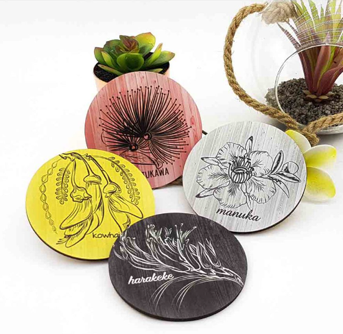 Coasters Set : Native Flowers