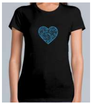 Load image into Gallery viewer, GT33598 Loveheart Ladies Black Tee
