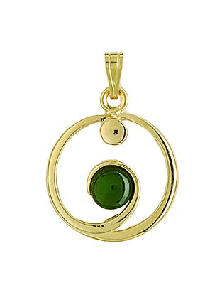 GO590 Gold Greenstone Eternity Pendant