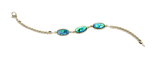 PO952 Paua Palladium Ovals Bracelet