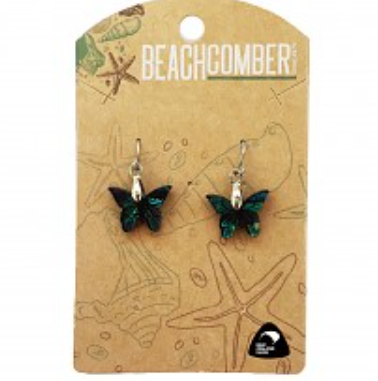 BCJ1523E Paua Earrings Butterfly