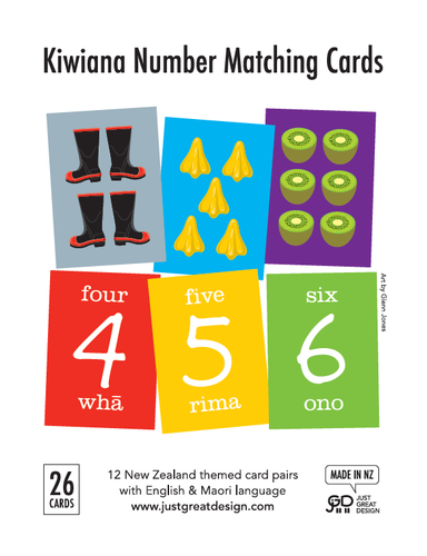 Kiwiana Number Matching Cards